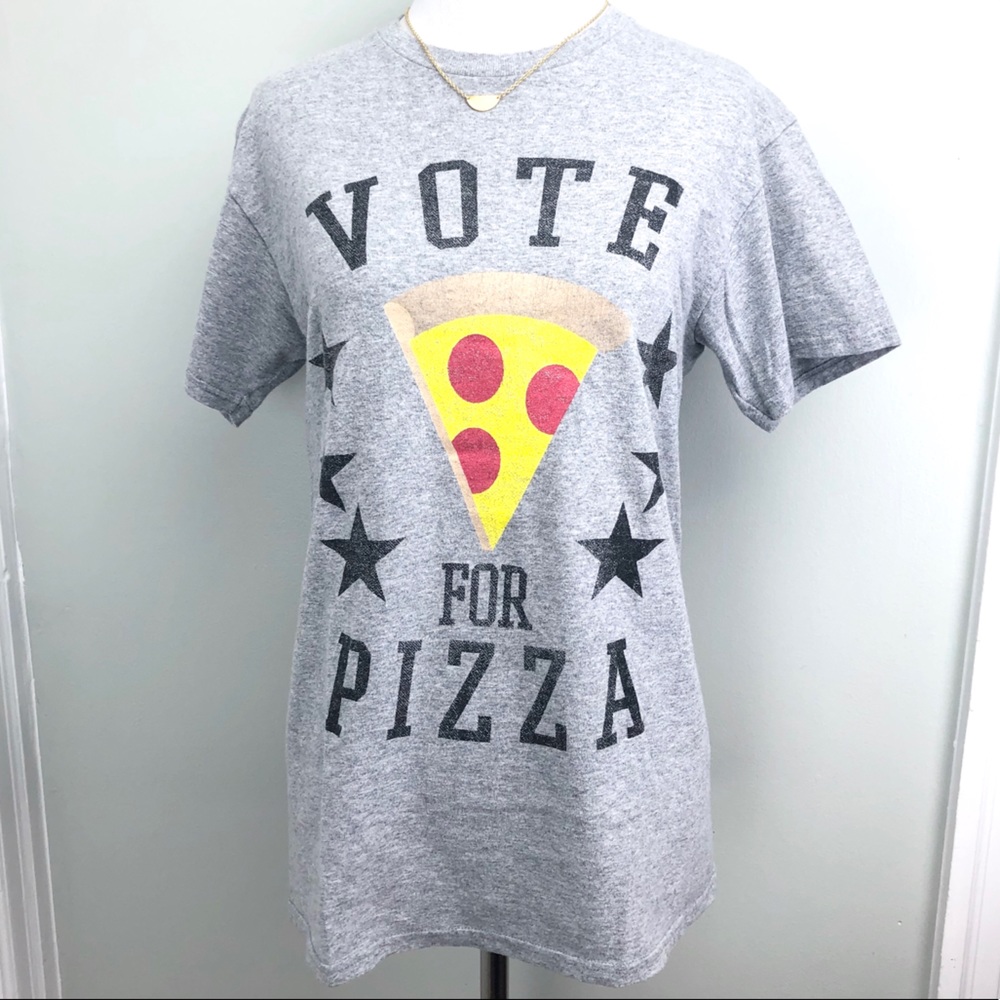 🍕 Vote For Pizza Graphic Novelty Short Sleeve Tee